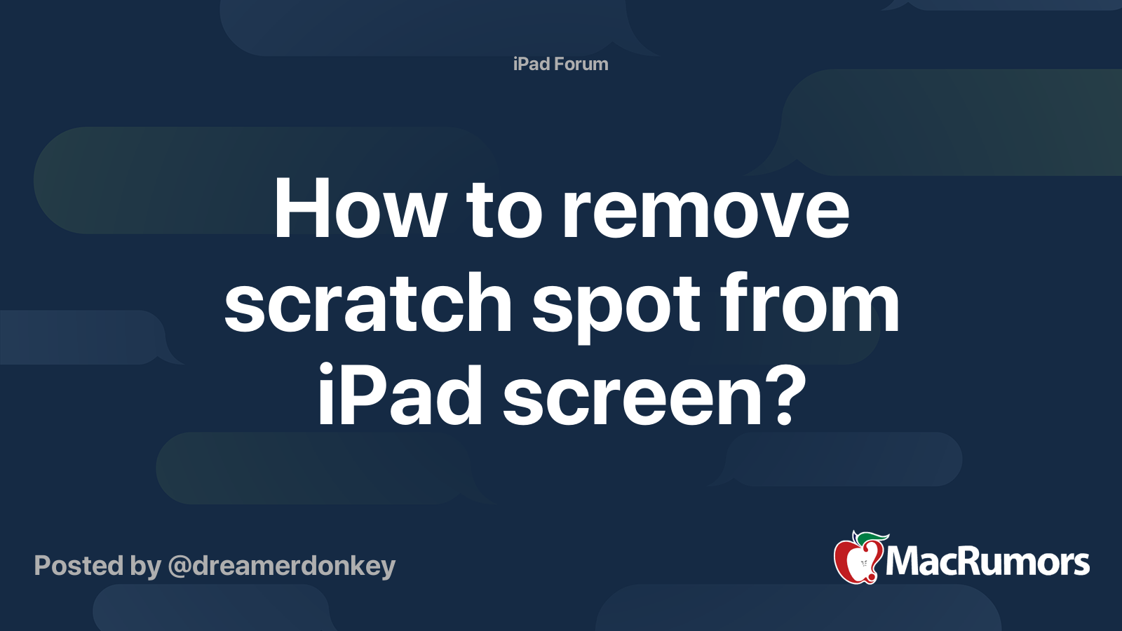 how to remove scratch from ipad screen