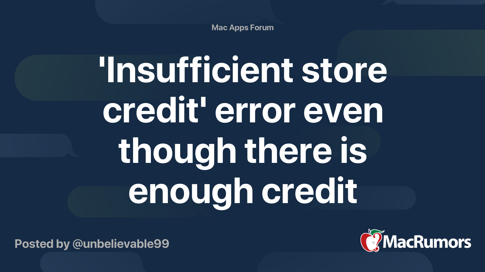 Insufficient Store Credit Error Even Though There Is Enough Credit Macrumors Forums - insufficient remaining store credit when trying to buy robux