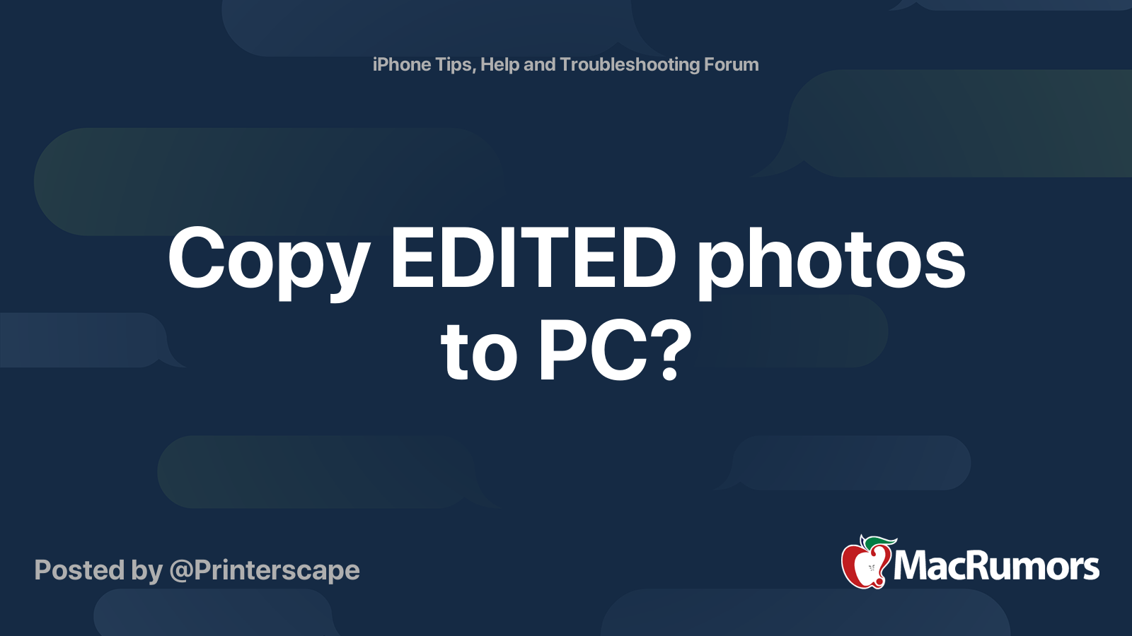 Copy EDITED photos to PC? | MacRumors Forums
