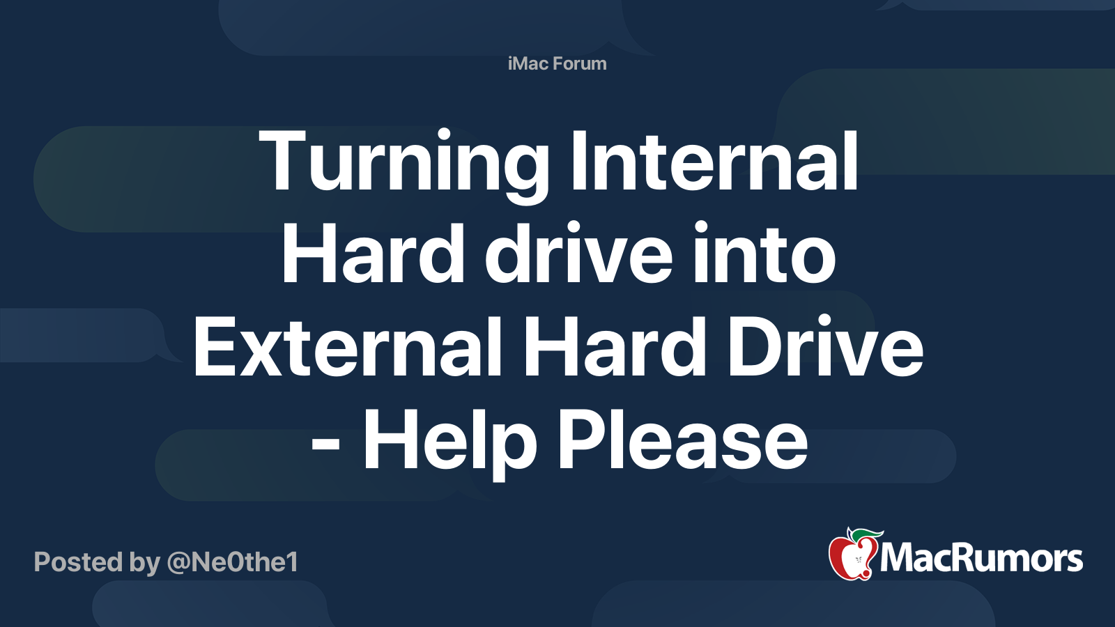 Turning Internal Hard drive into External Hard Drive - Help Please ...