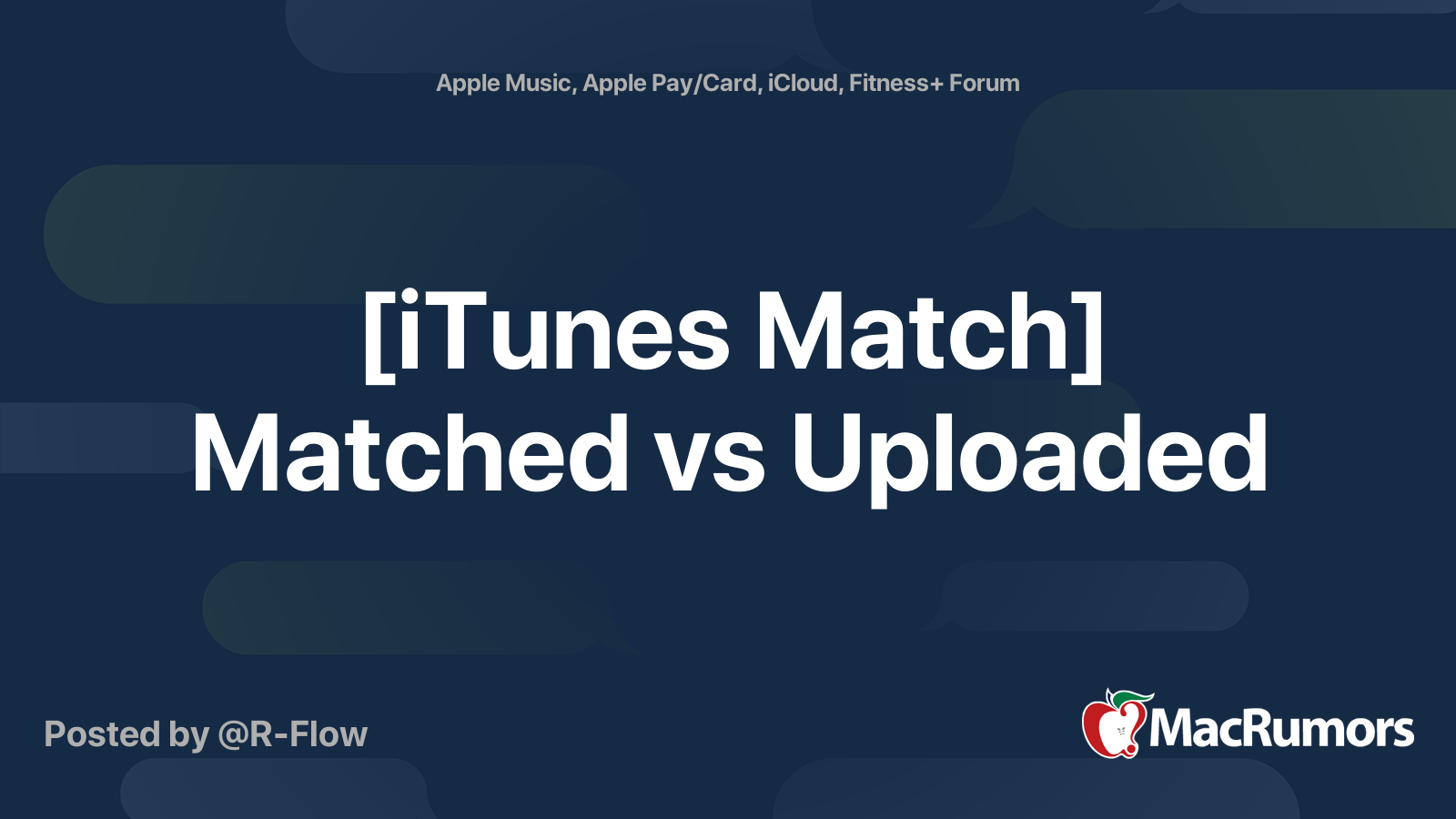 [iTunes Match] Matched vs Uploaded MacRumors Forums