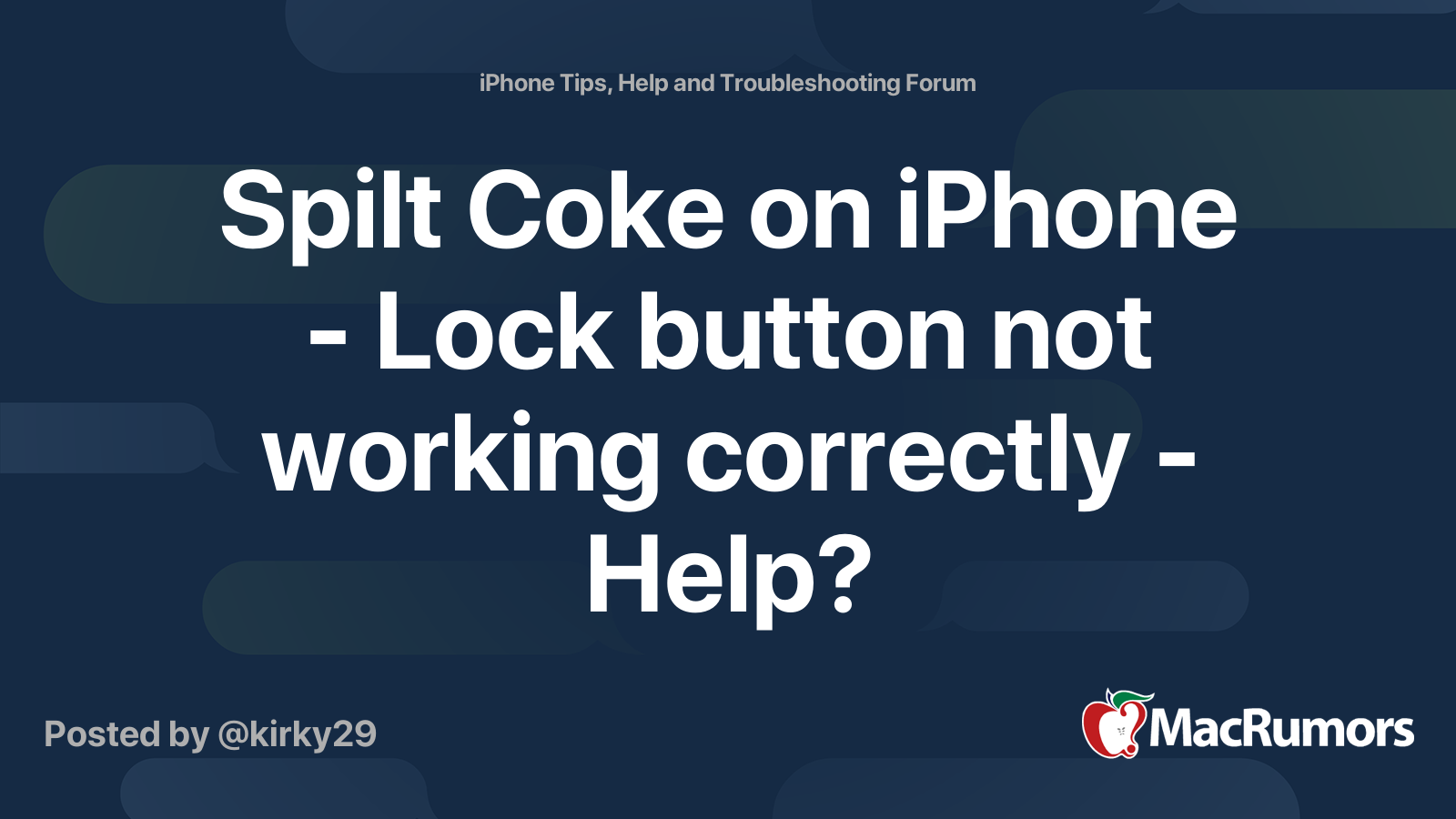Spilt Coke on iPhone Lock button not working correctly Help