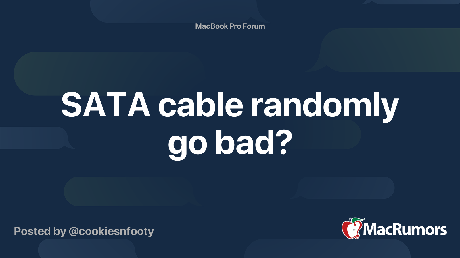 SATA cable randomly go bad? MacRumors Forums