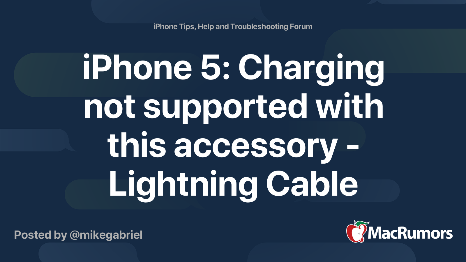 iPhone 5 Charging not supported with this accessory Lightning Cable