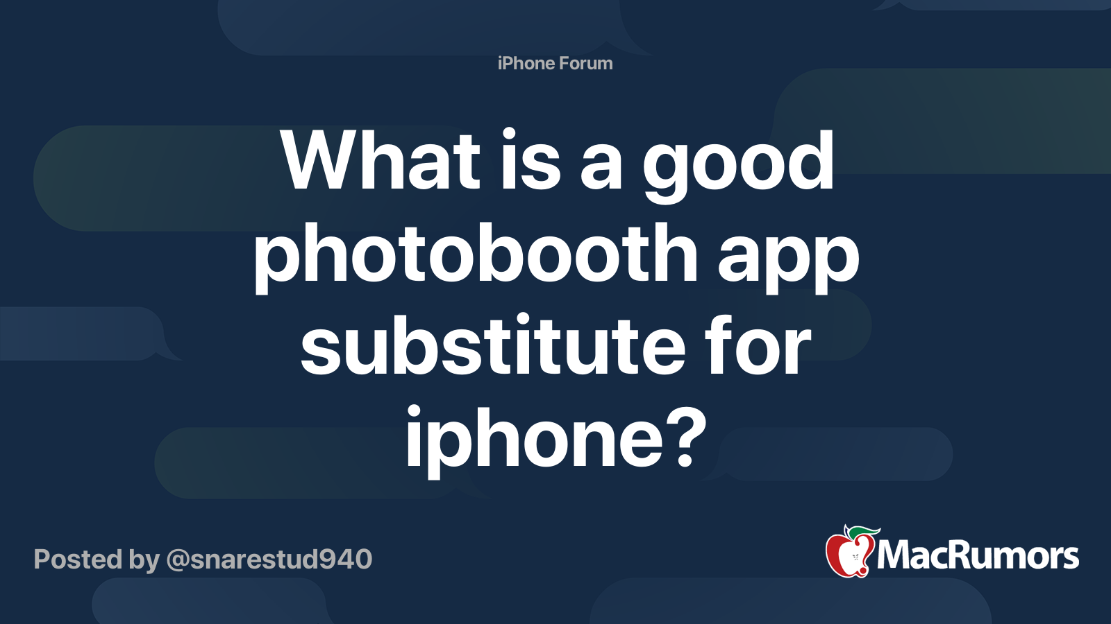 What Is A Good Photobooth App Substitute For Iphone Macrumors Forums