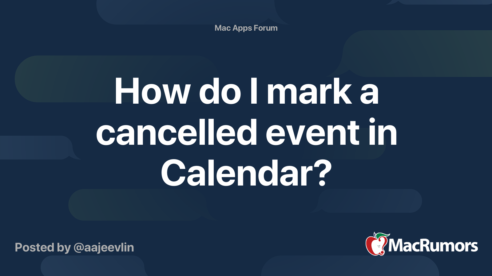 How do I mark a cancelled event in Calendar? MacRumors Forums