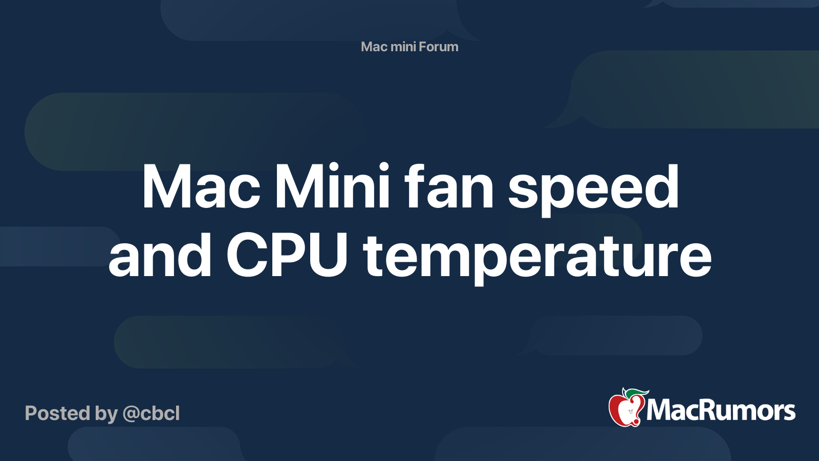 Mac Mini fan speed and CPU temperature MacRumors Forums