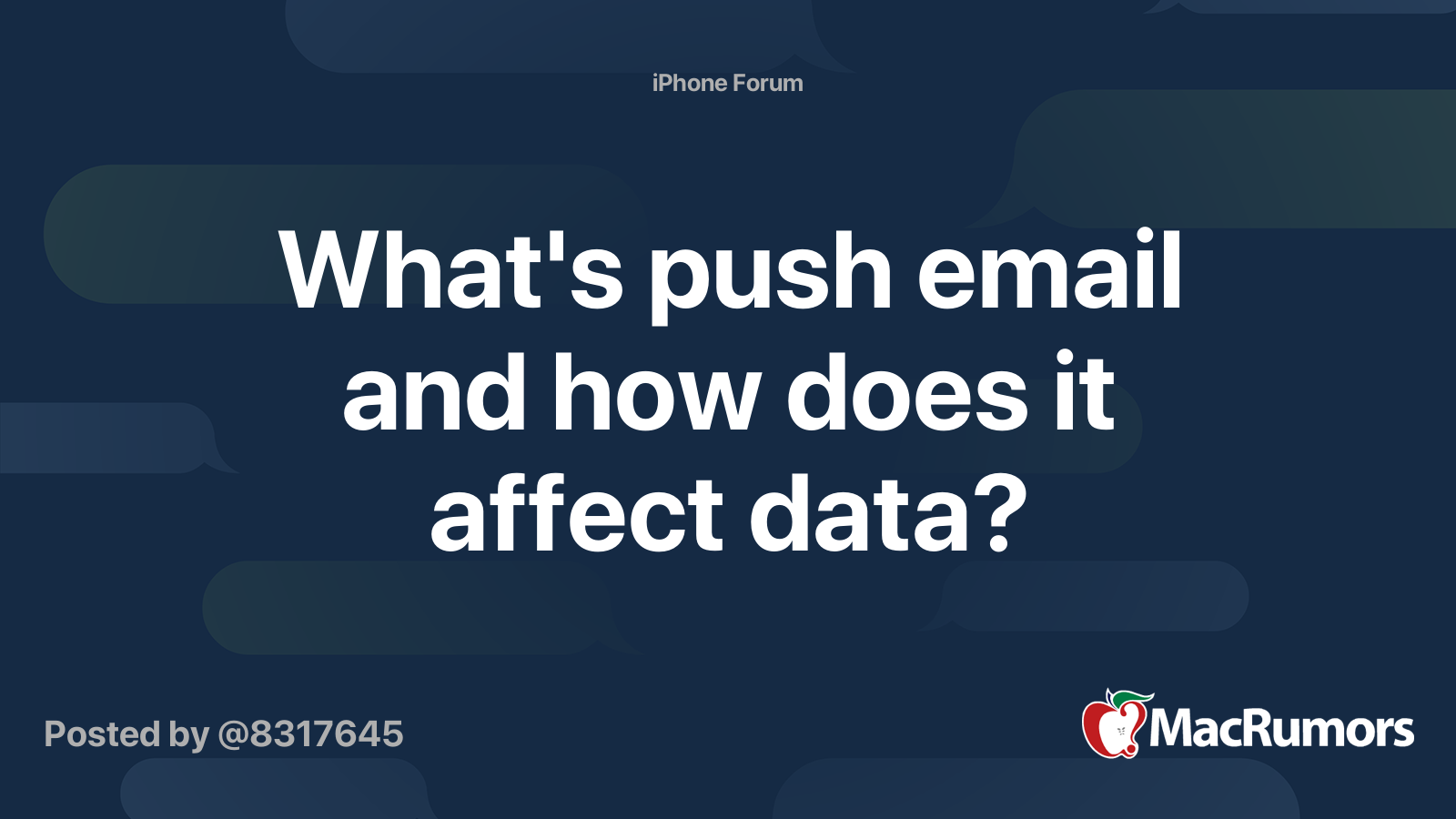 What's push email and how does it affect data? MacRumors Forums