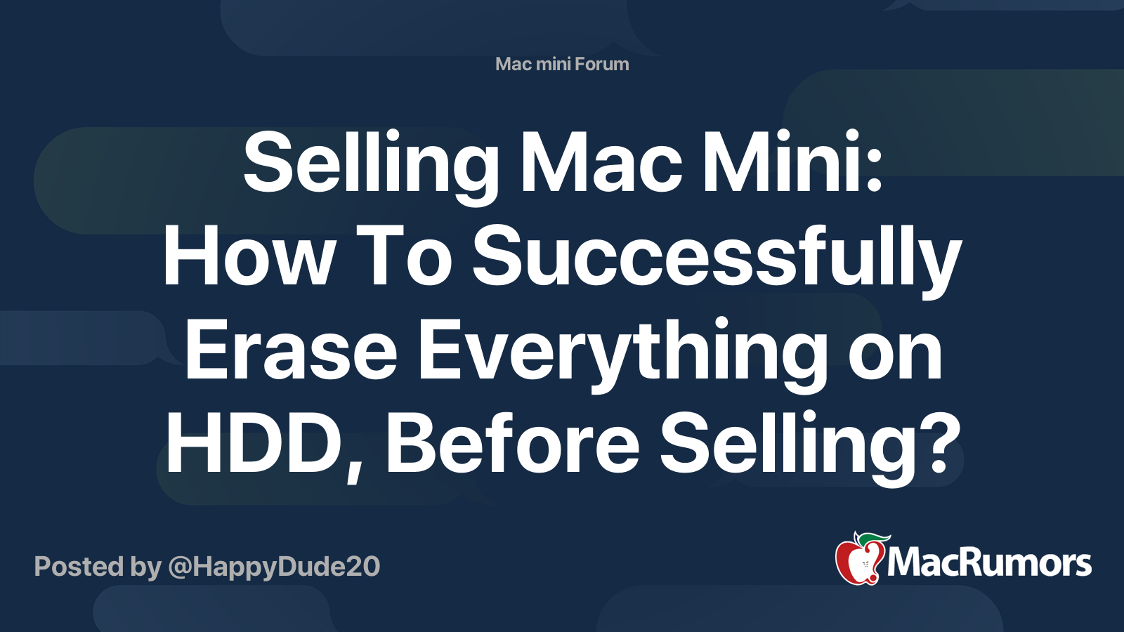 Selling Mac Mini: How To Successfully Erase Everything on HDD, Before