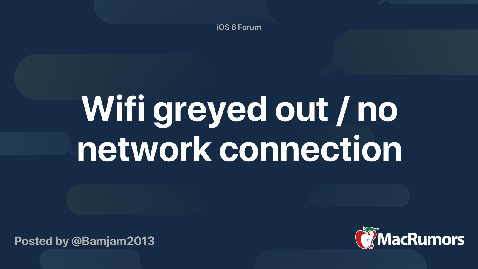 Wifi Greyed Out No Network Connection Macrumors Forums