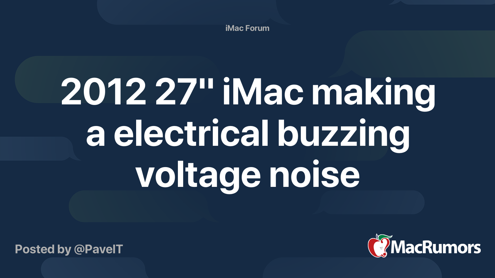 2012 27 IMac Making A Electrical Buzzing Voltage Noise MacRumors Forums