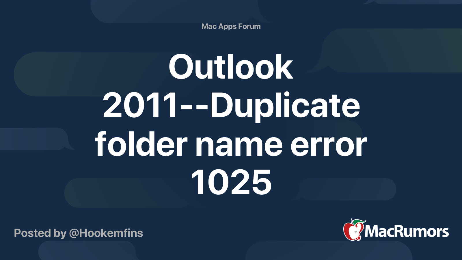 Код ошибки 1025 outlook mac