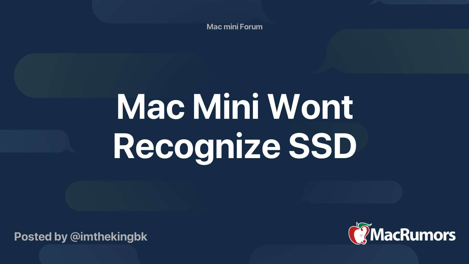 Mac Mini Wont Recognize SSD MacRumors Forums