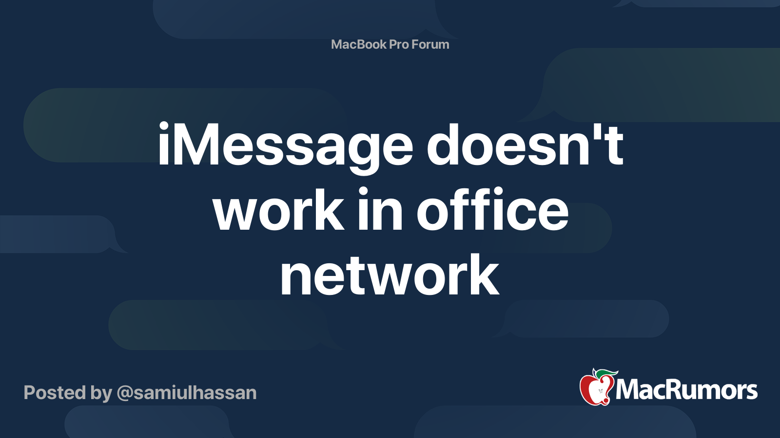 IMessage Doesn t Work In Office Network MacRumors Forums