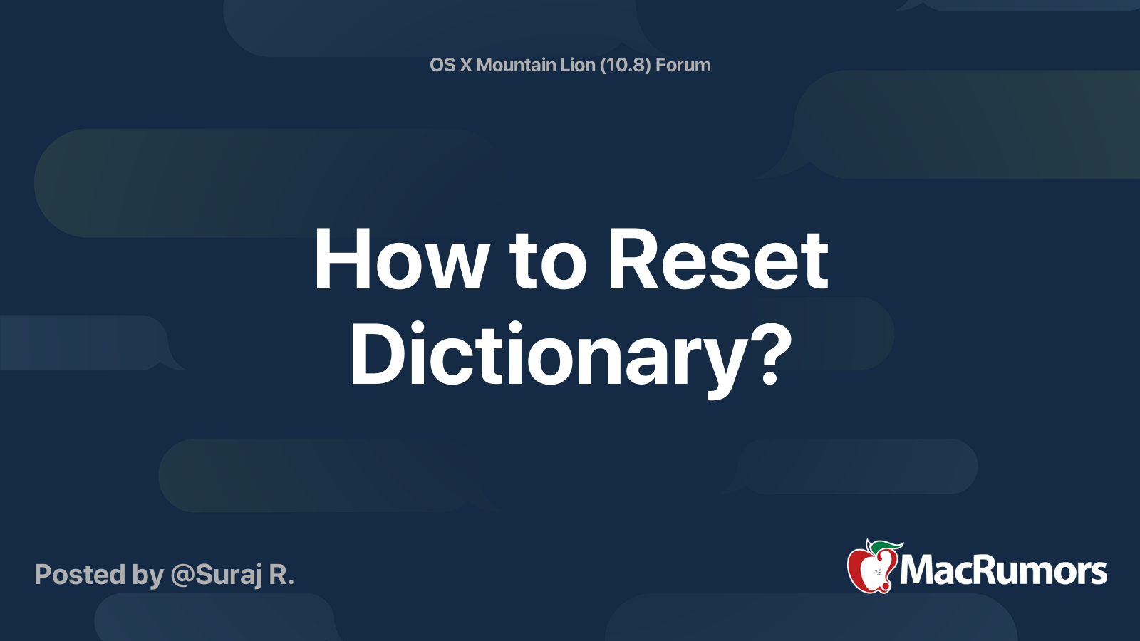 how-to-reset-dictionary-macrumors-forums