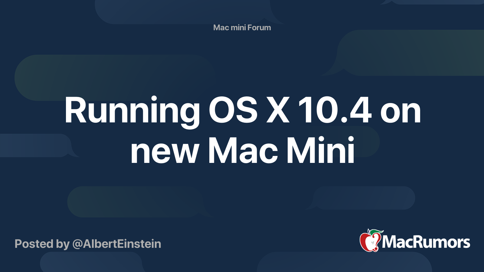 Running OS X 10.4 on new Mac Mini | MacRumors Forums