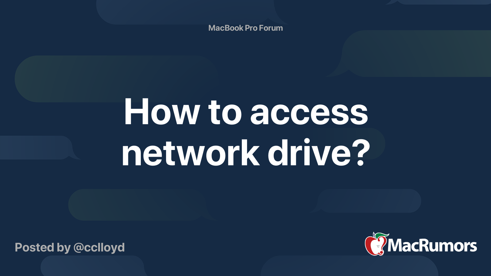 How To Access Network Drive MacRumors Forums