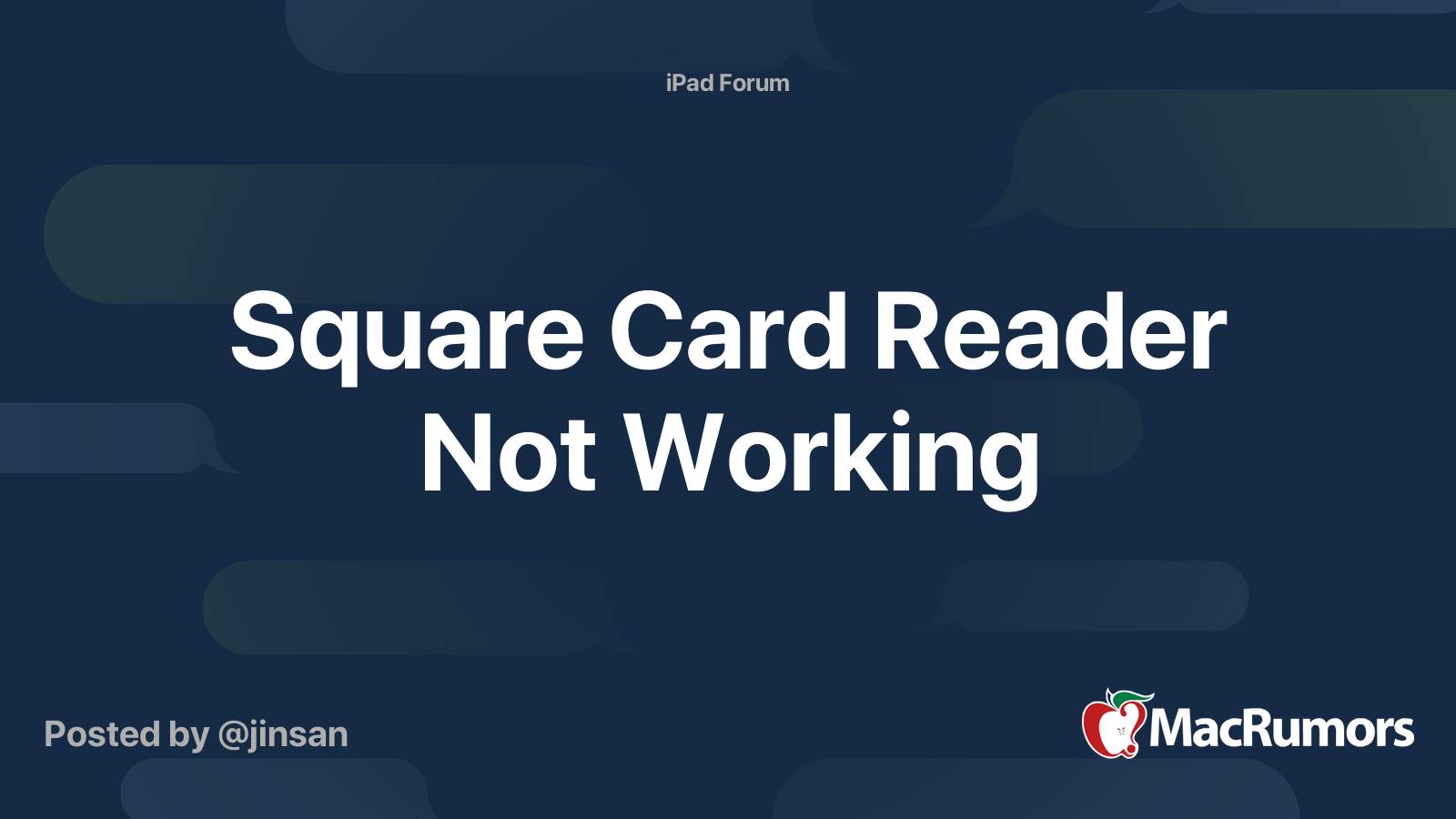 Square Card Reader Not Working MacRumors Forums