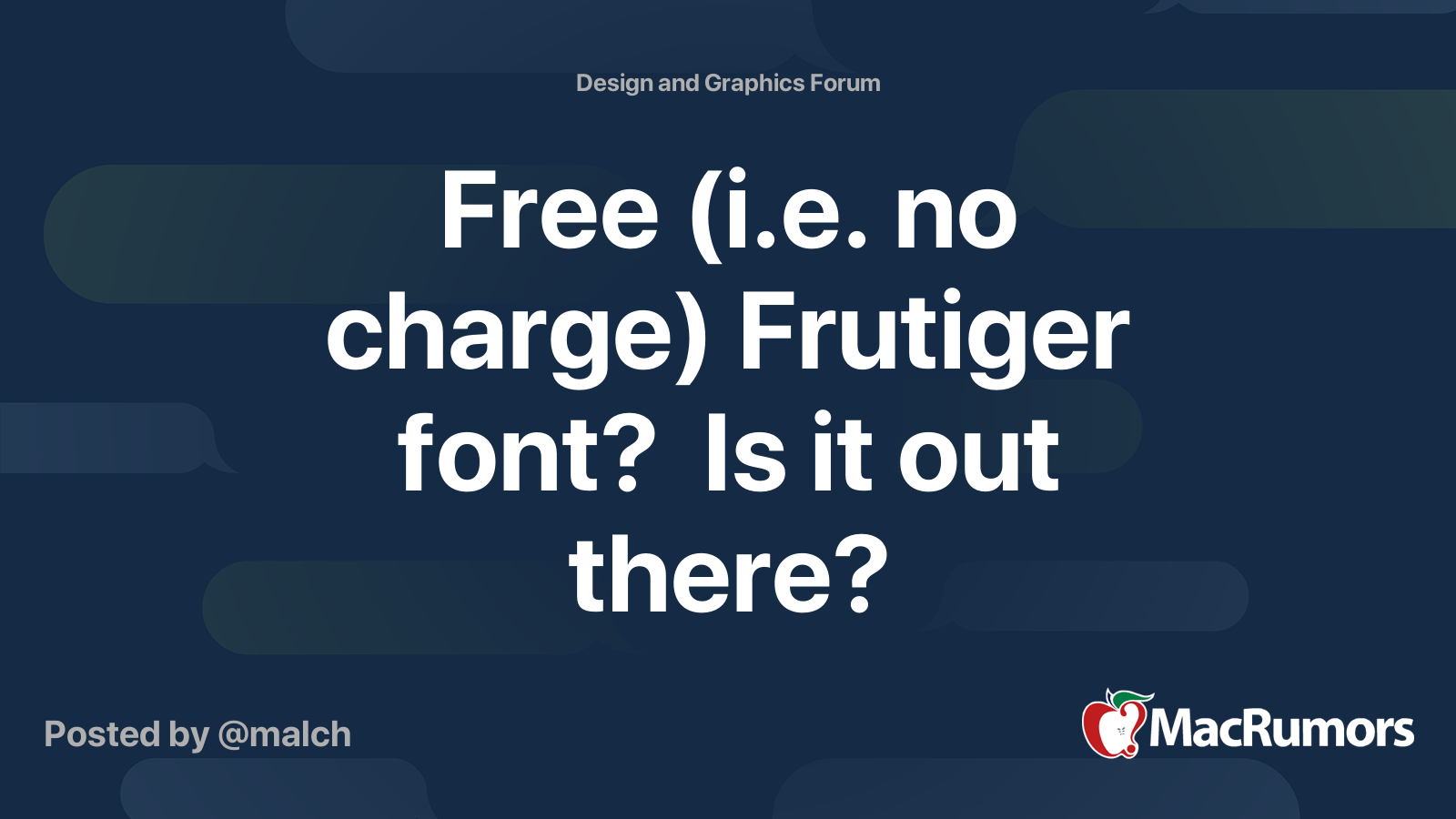 Free (i.e. no charge) Frutiger font? Is it out there? | MacRumors Forums