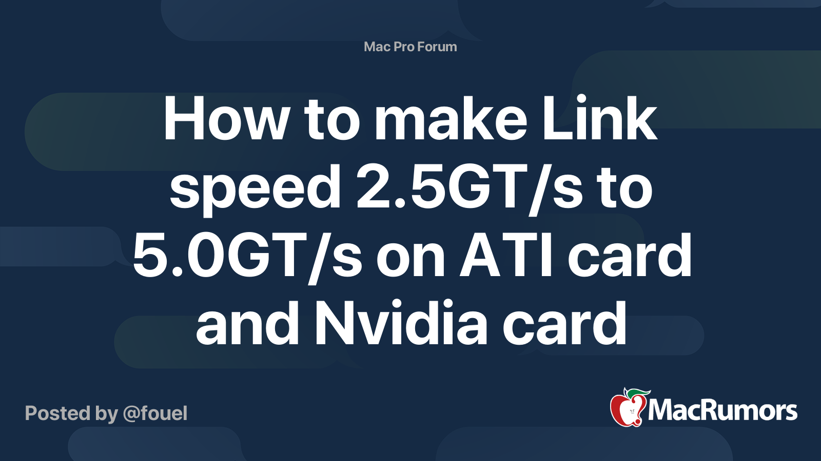 How to make Link speed 2.5GT/s to 5.0GT/s on ATI card and Nvidia card ...