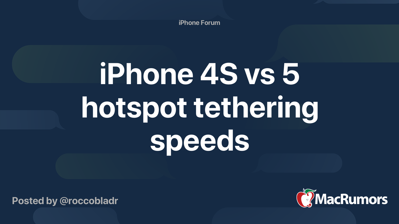 iPhone 4S vs 5 hotspot tethering speeds MacRumors Forums