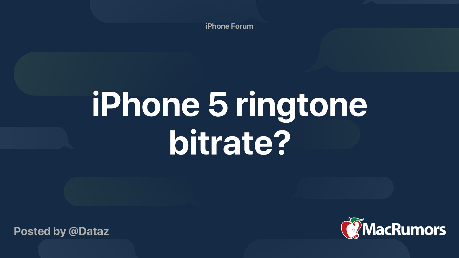 Iphone 5 Ringtone Bitrate Macrumors Forums