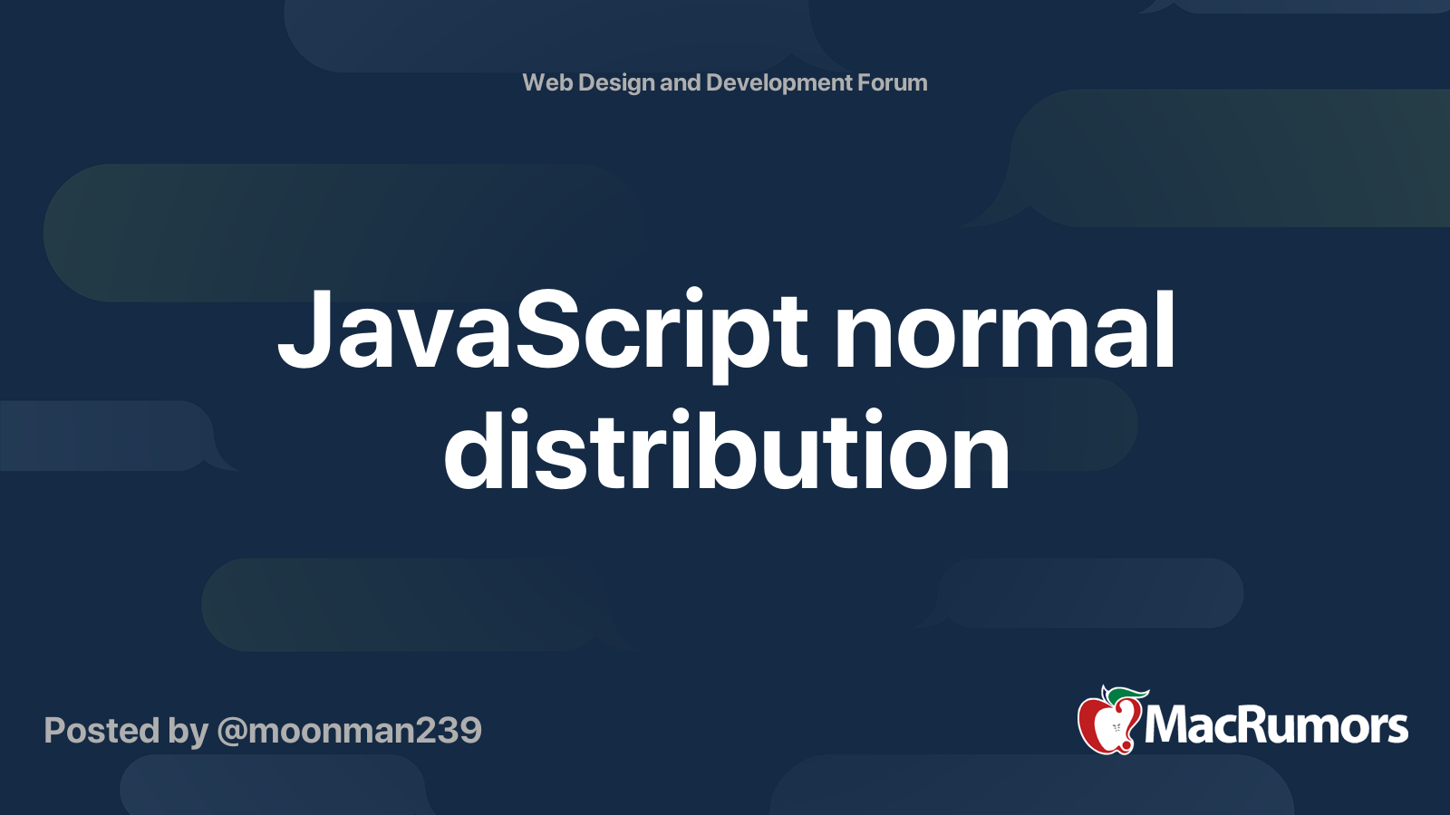 JavaScript normal distribution | MacRumors Forums