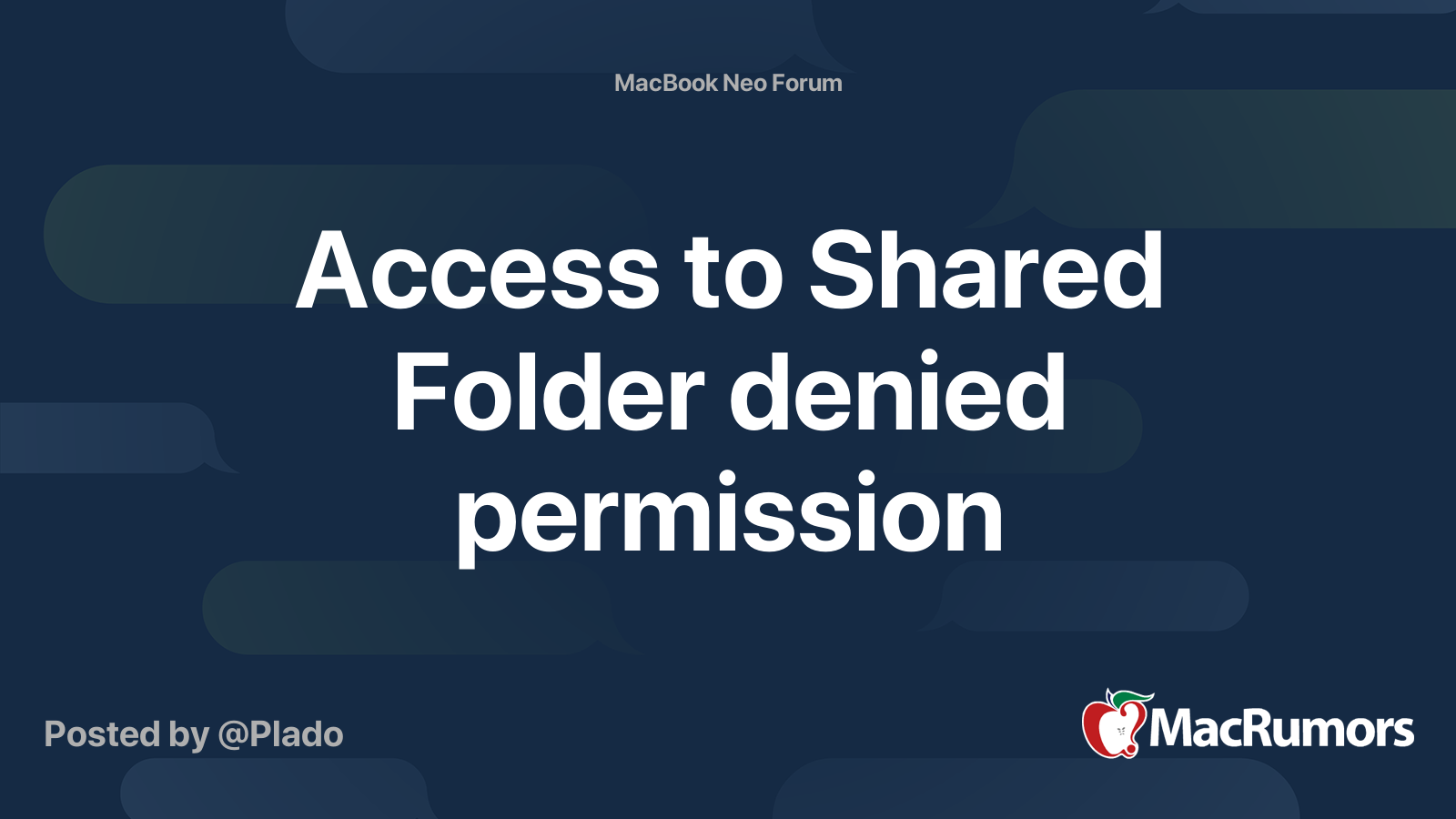 Access to Shared Folder denied permission | MacRumors Forums