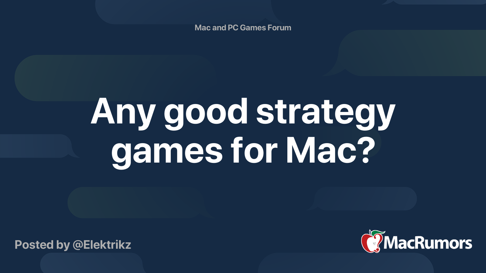 Any good strategy games for Mac? MacRumors Forums