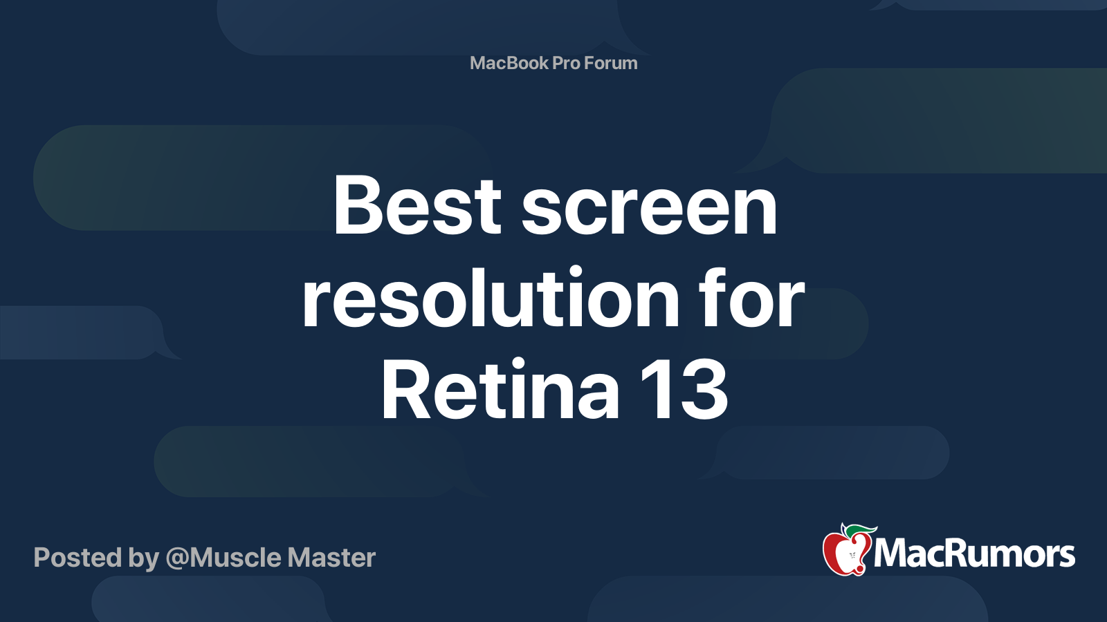 Best screen resolution for Retina 13 MacRumors Forums
