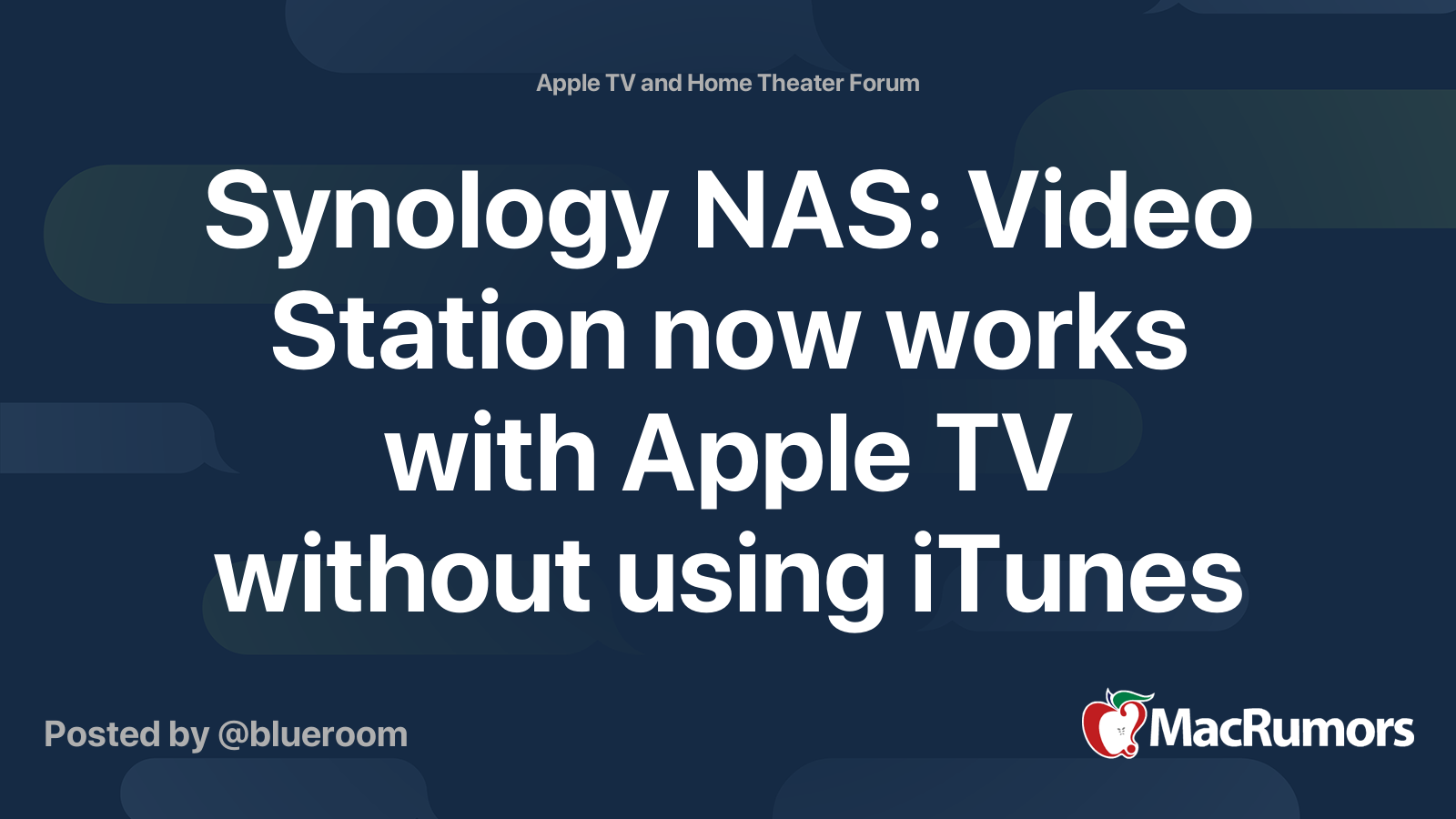 bibliotecario llave inglesa Deliberadamente Synology NAS: Video Station now works with Apple TV without using iTunes |  MacRumors Forums