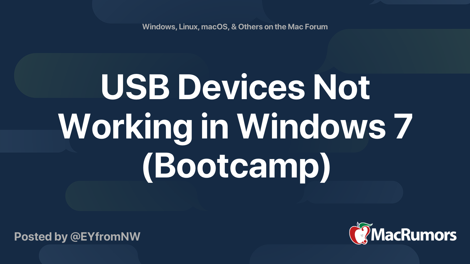 USB Devices Not Working in Windows 7 (Bootcamp) MacRumors Forums