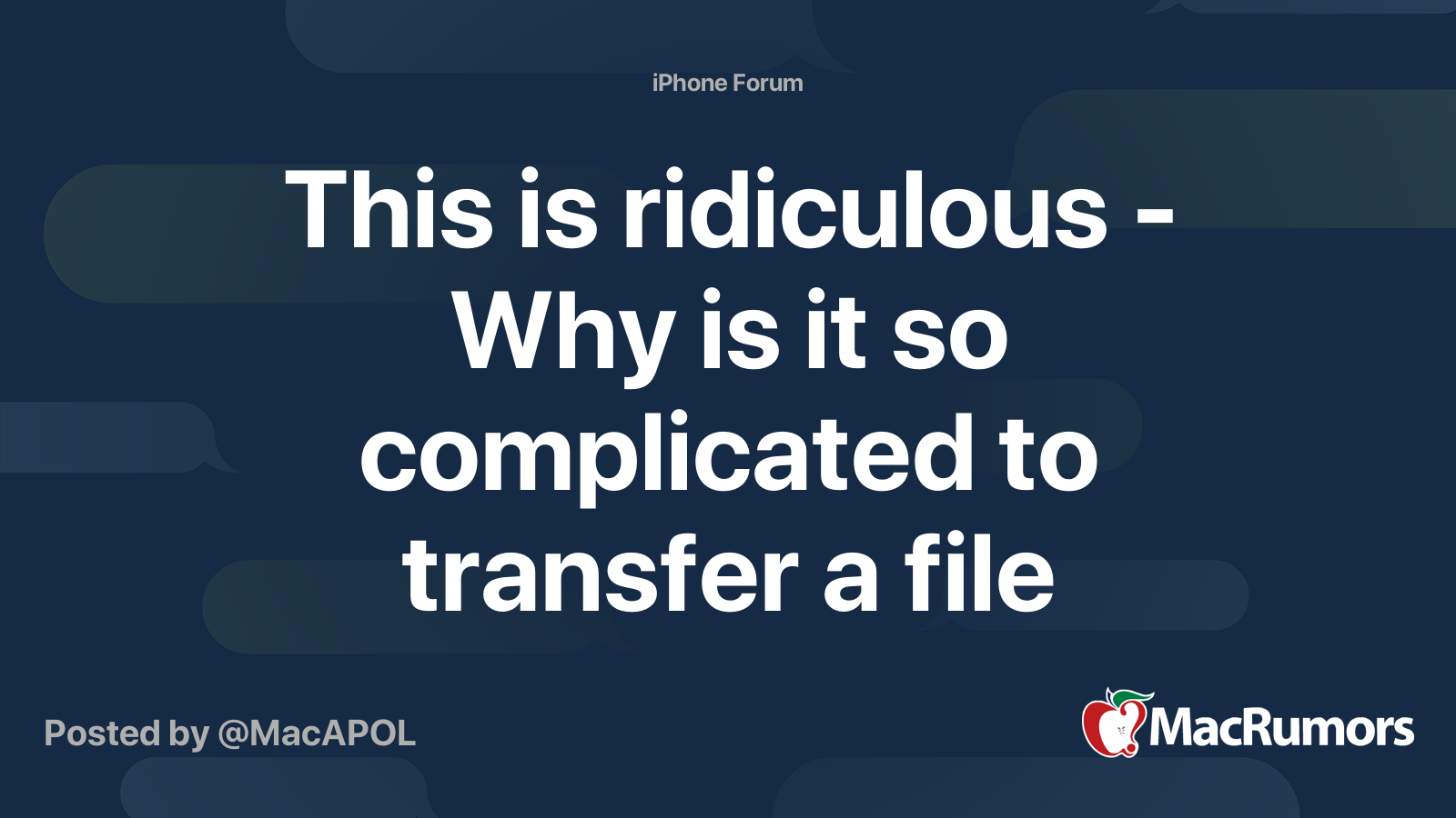This is ridiculous - Why is it so complicated to transfer a file ...