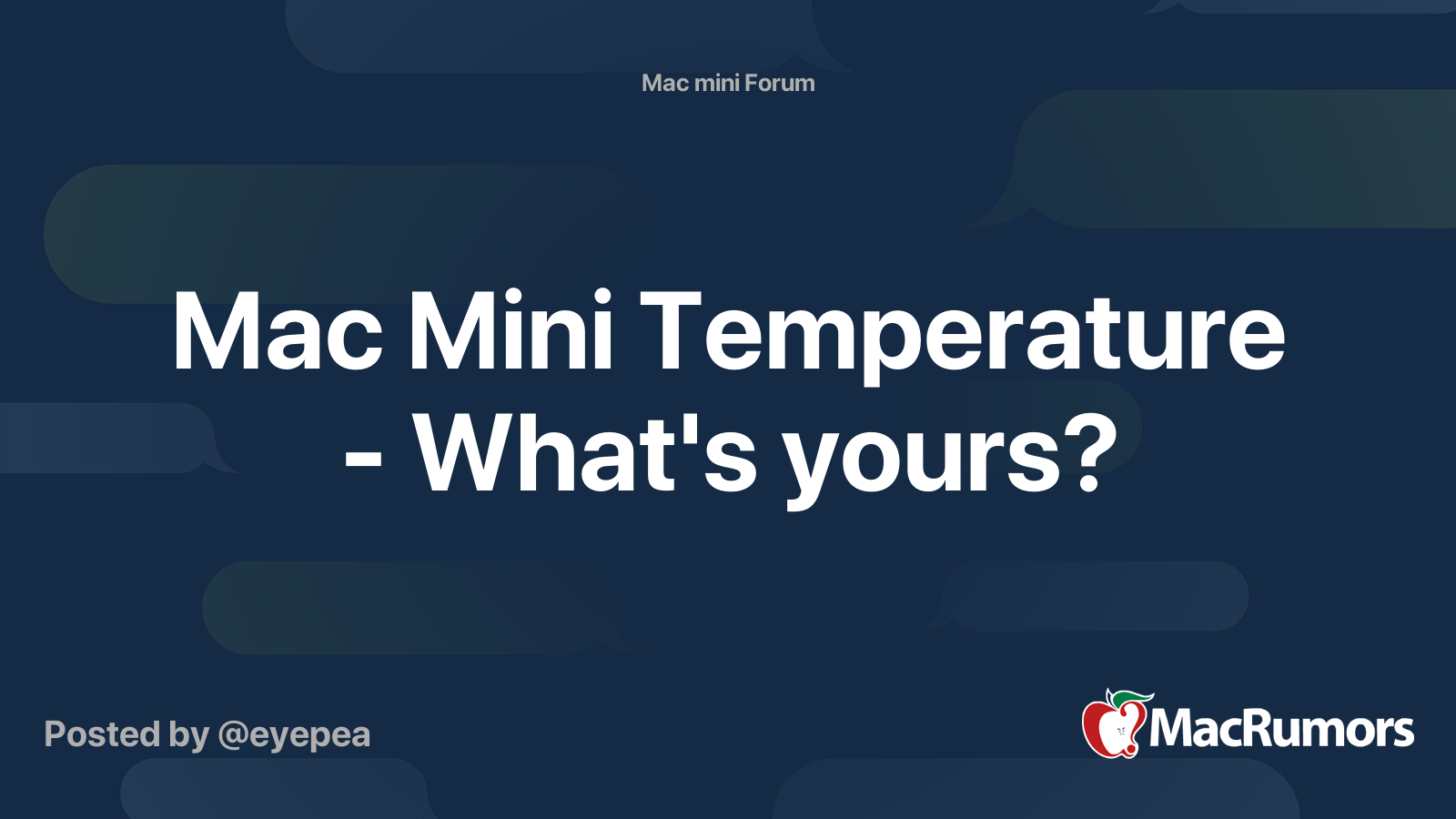 Mac Mini Temperature What's yours? MacRumors Forums