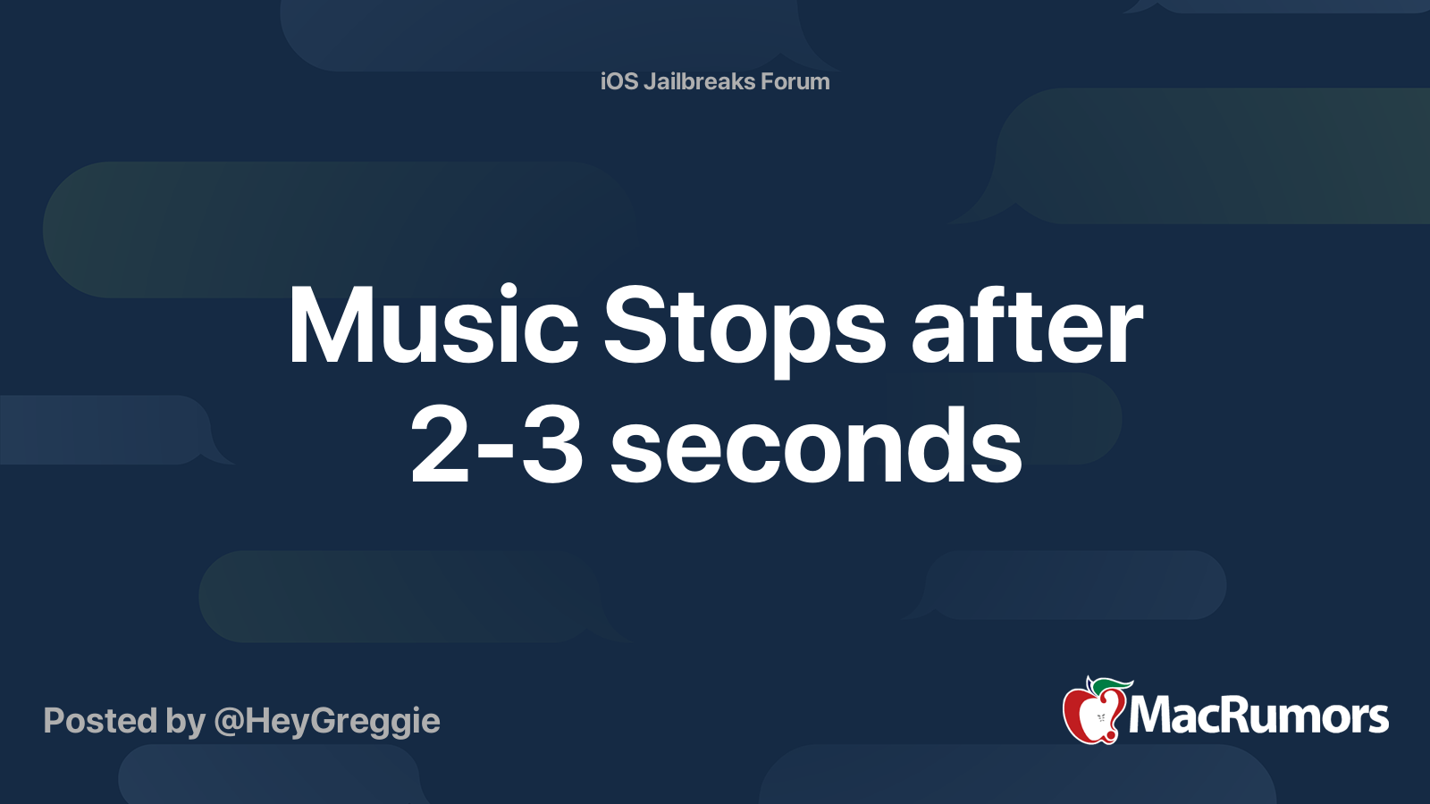 Music Stops After 2 3 Seconds Macrumors Forums