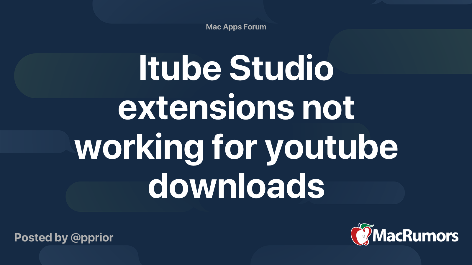 Itube Studio extensions not working for youtube downloads | MacRumors Forums