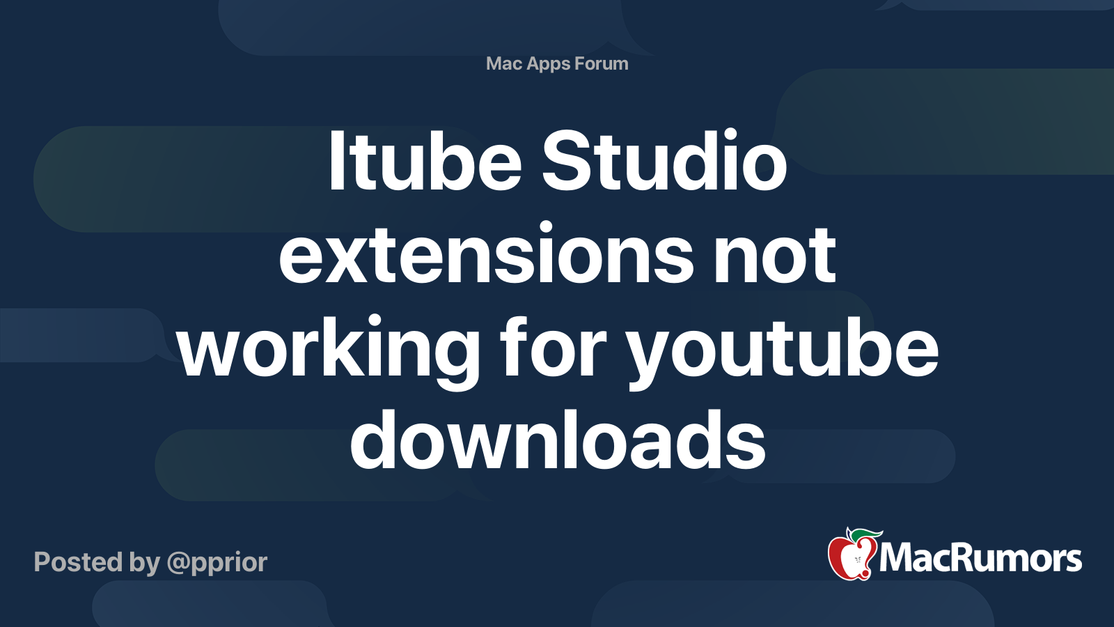 Itube Studio extensions not working for youtube downloads MacRumors
