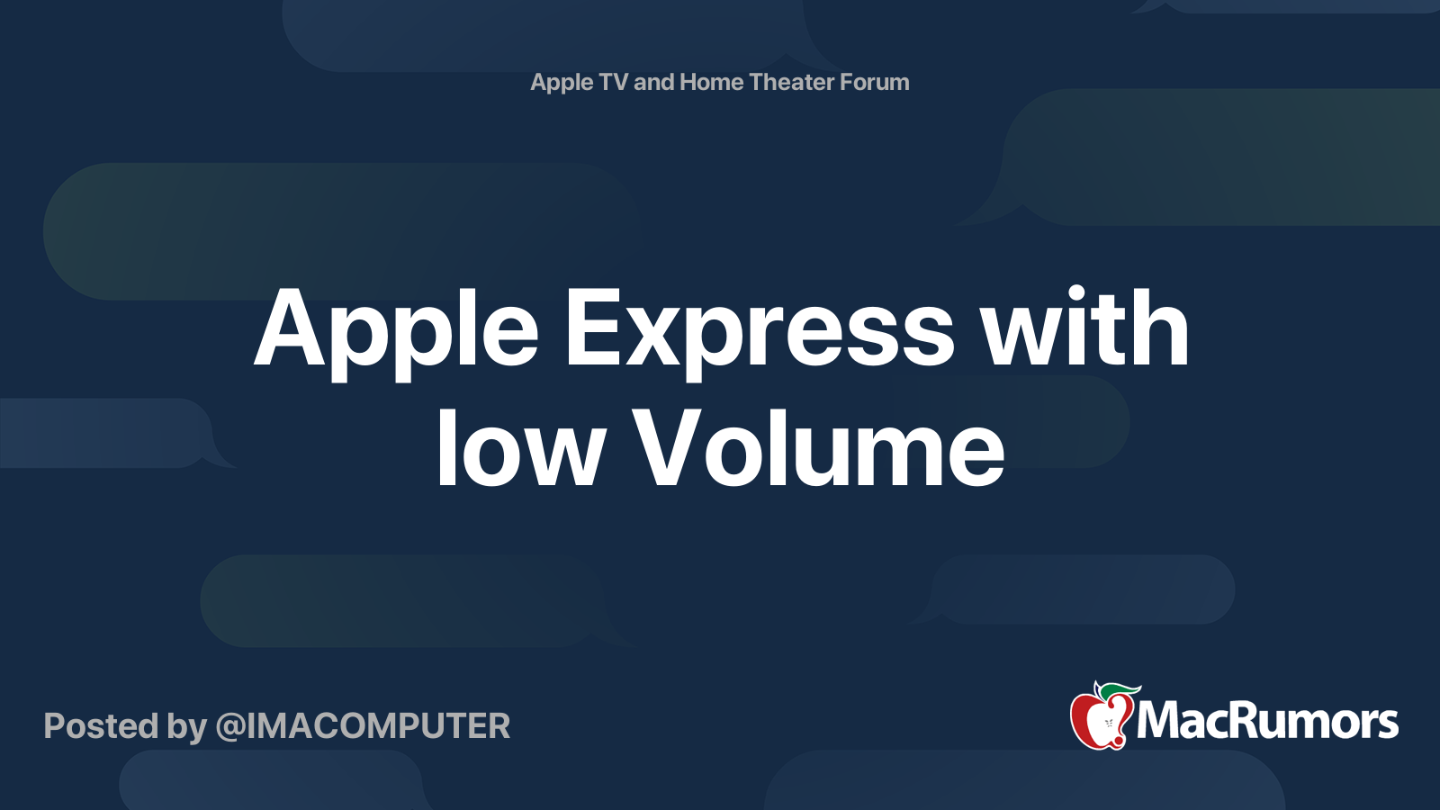 Apple Express with low Volume MacRumors Forums