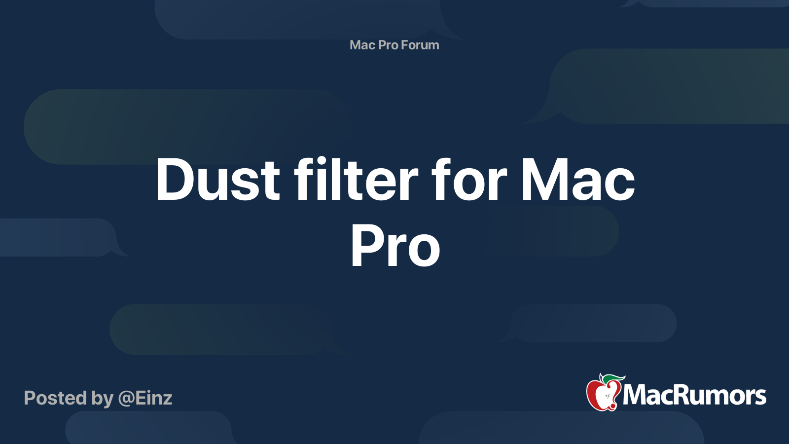 Dust filter for Mac Pro MacRumors Forums