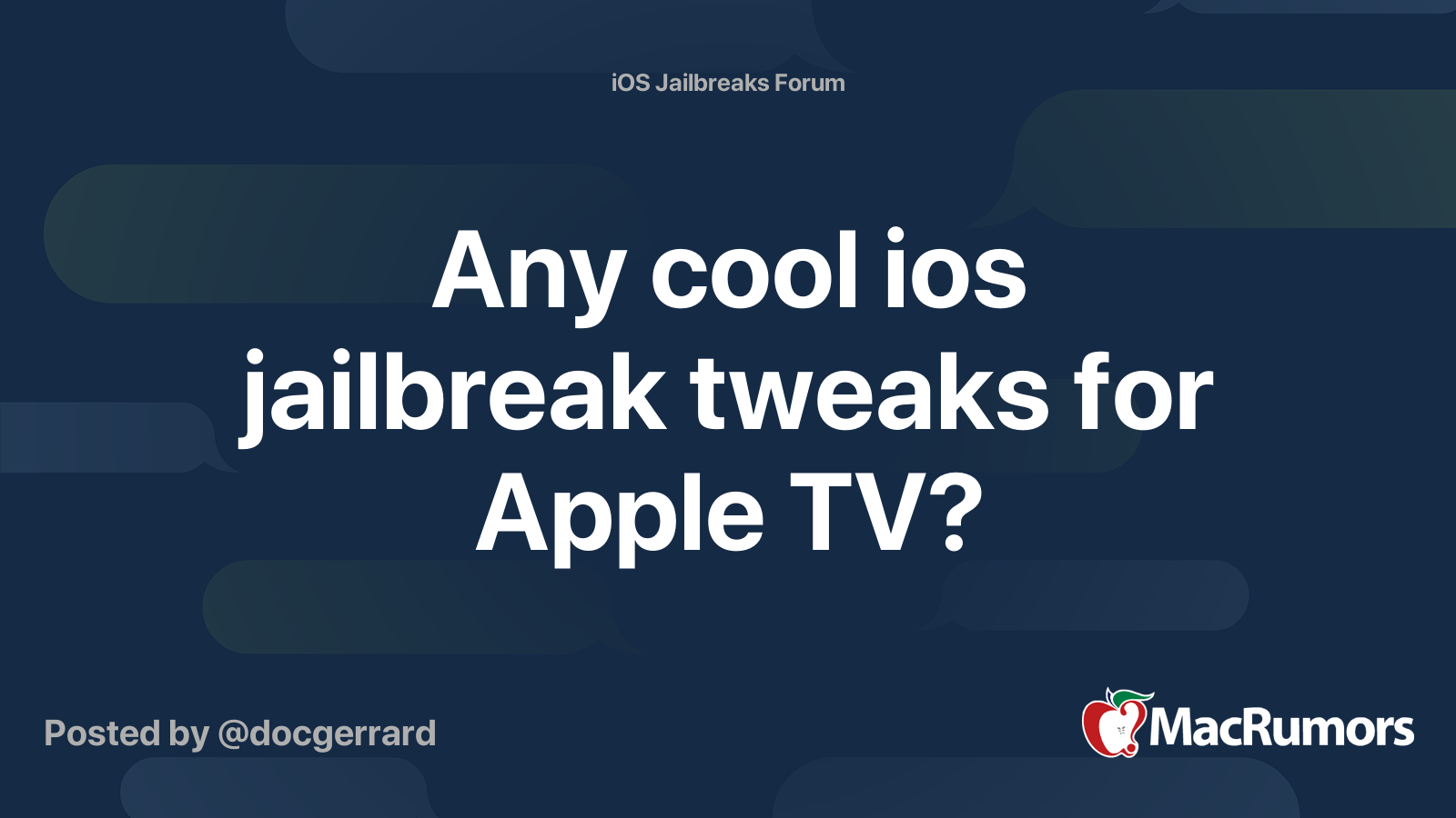 Any cool ios jailbreak tweaks for Apple TV? | MacRumors Forums
