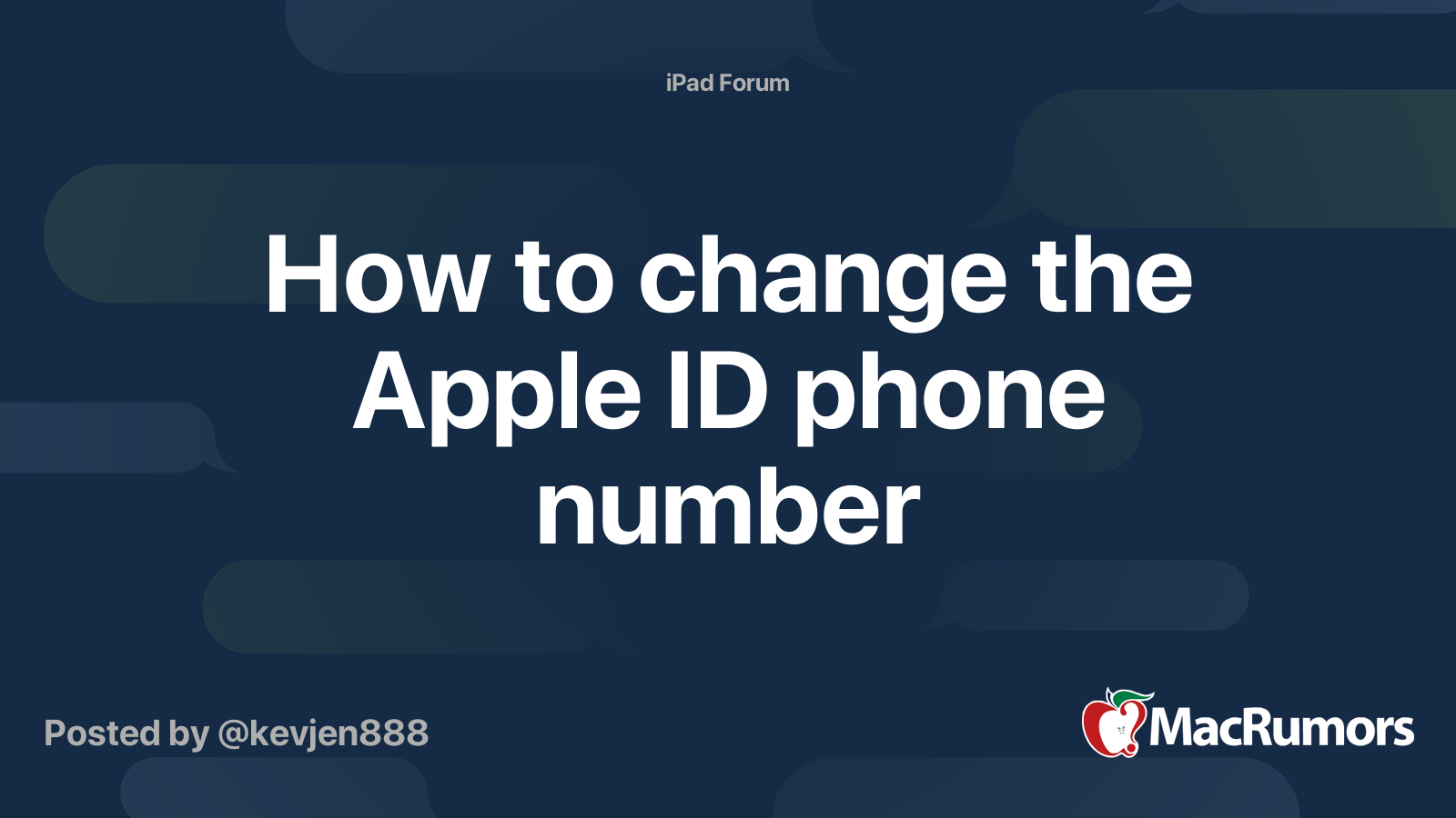 How to change the Apple ID phone number | MacRumors Forums