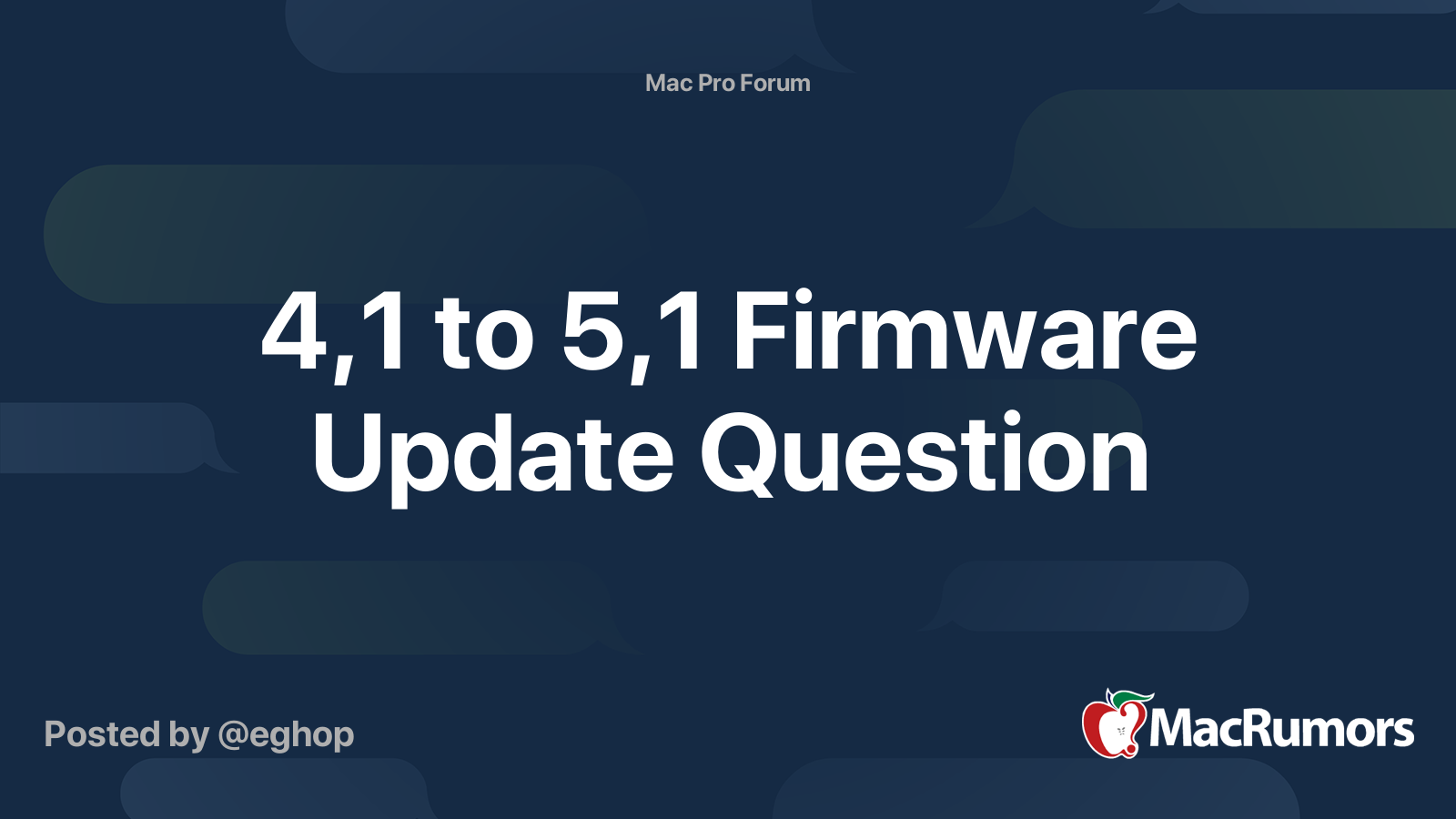 4,1 to 5,1 Firmware Update Question MacRumors Forums