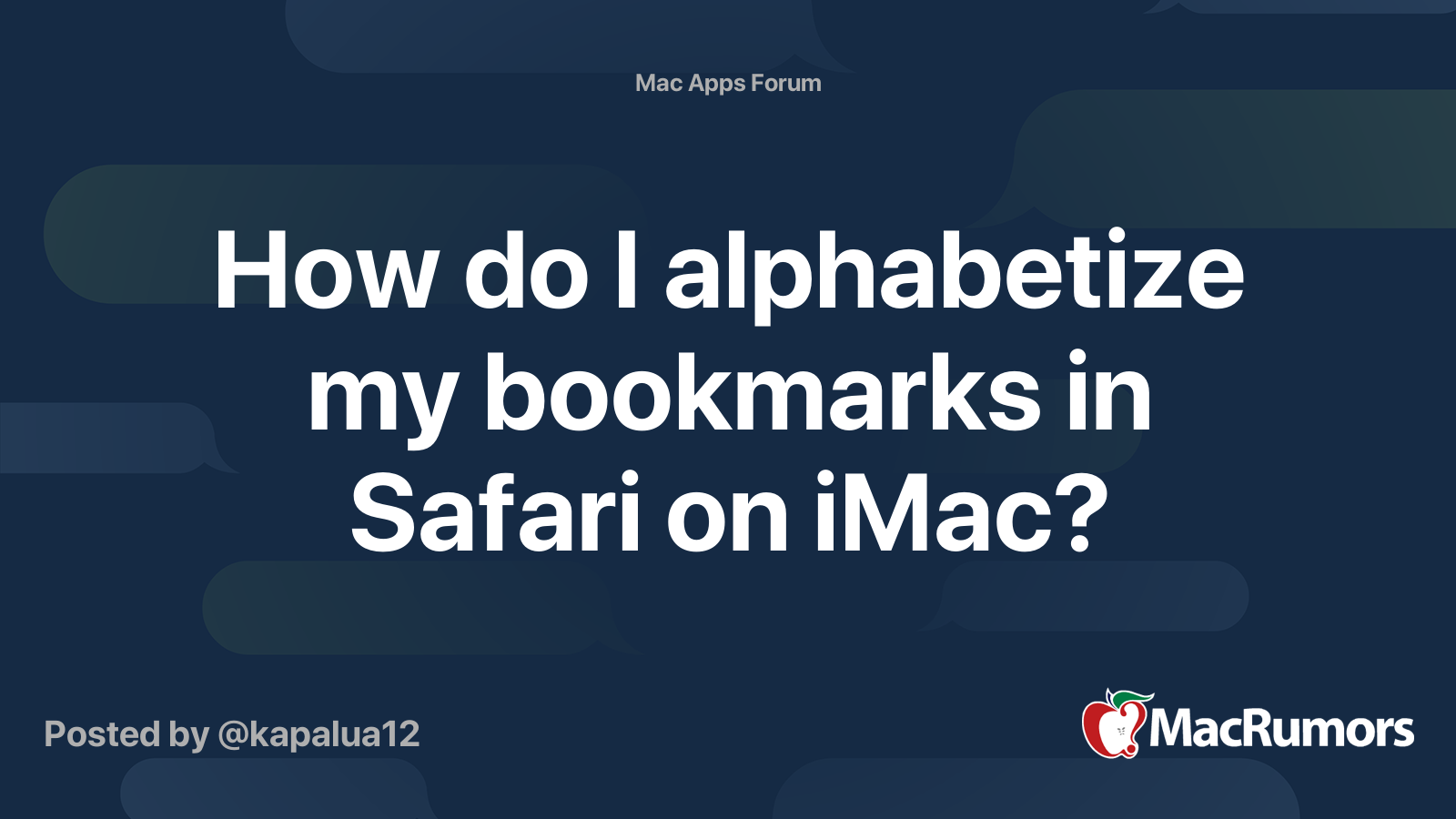 how to alphabetize safari bookmarks