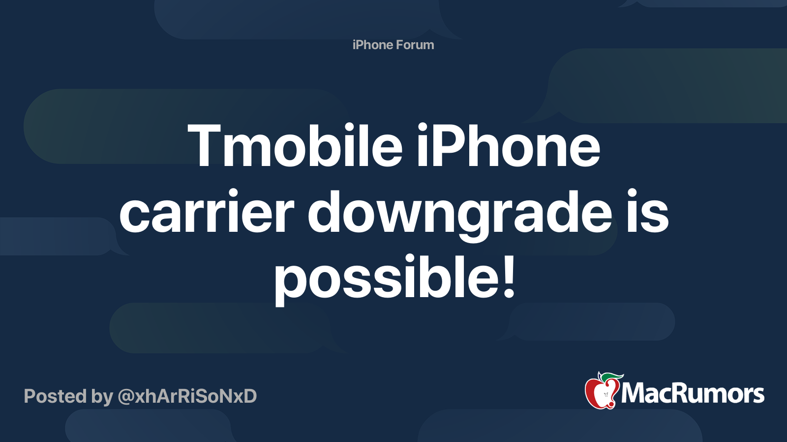 Tmobile iPhone carrier downgrade is possible! | MacRumors Forums