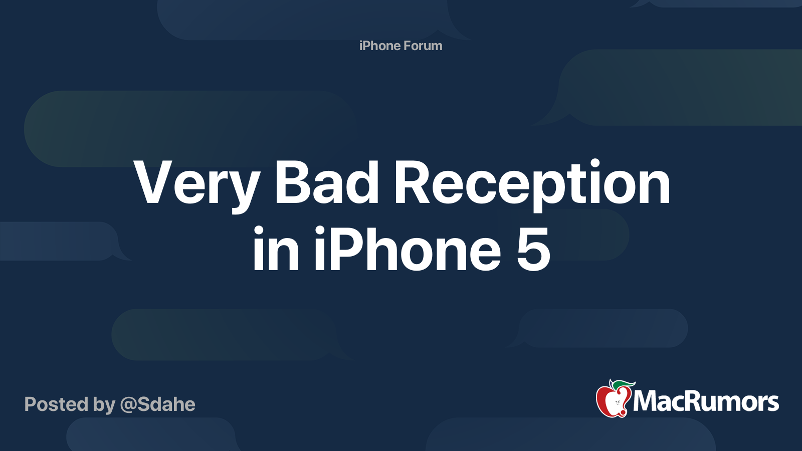 Very Bad Reception in iPhone 5 MacRumors Forums