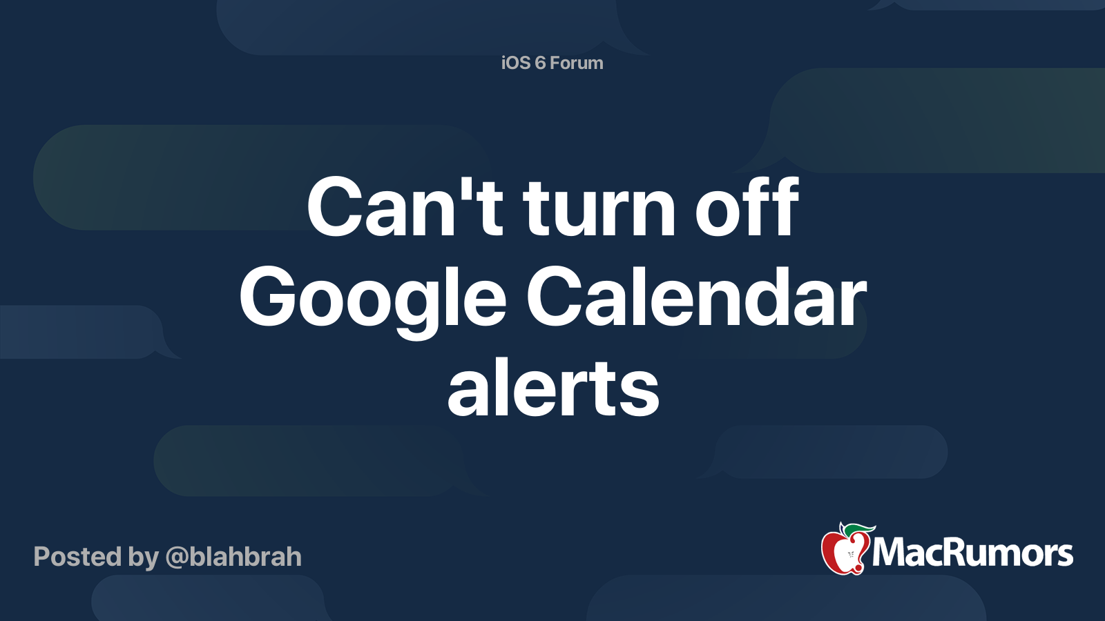 Can #39 t turn off Google Calendar alerts MacRumors Forums