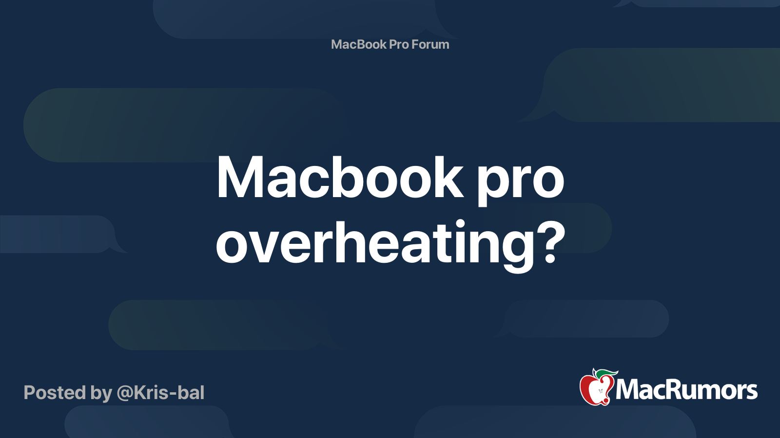 Macbook pro overheating? | MacRumors Forums