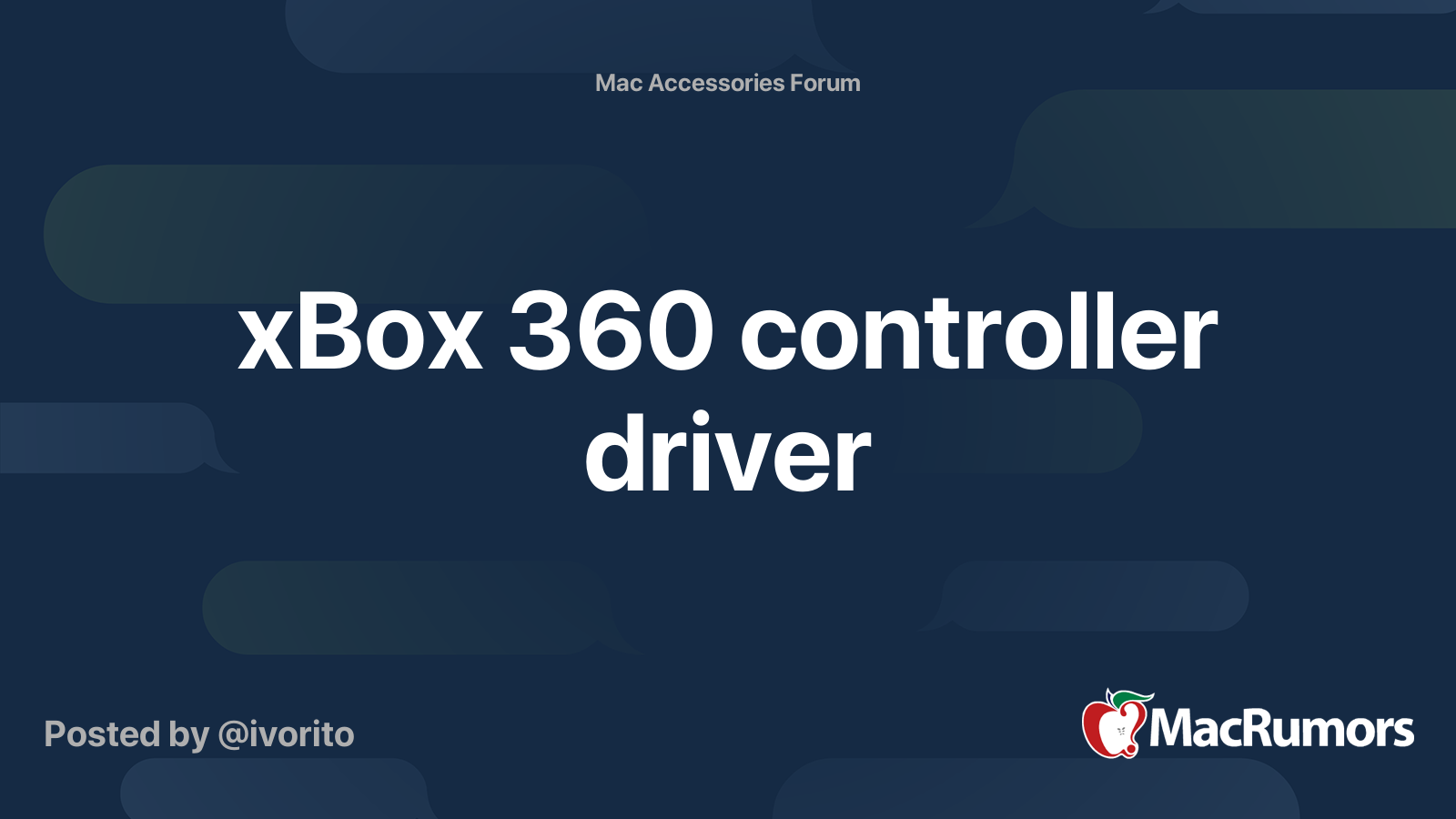 xBox 360 controller driver MacRumors Forums
