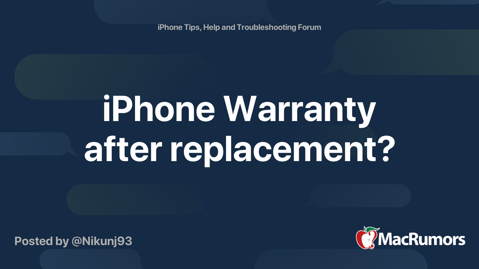 iPhone Warranty after replacement? MacRumors Forums