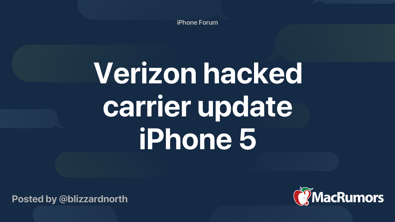 Verizon hacked carrier update iPhone 5 MacRumors Forums